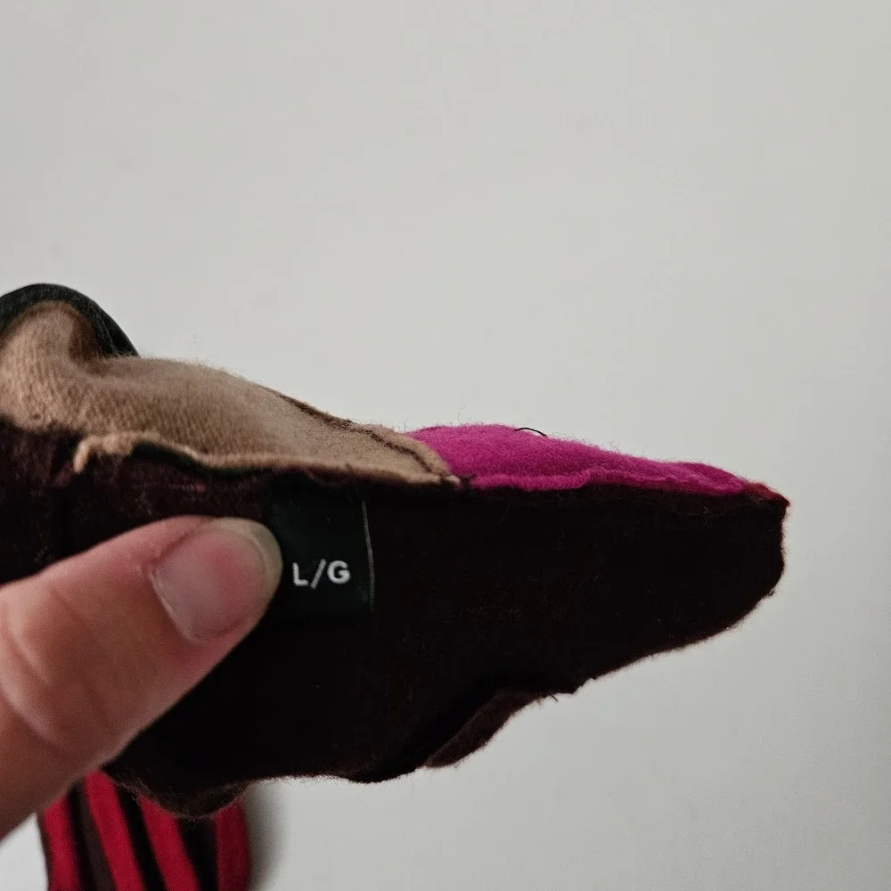 Echo Colorblock Wool Cashmere Blend Tech Gloves Burgundy Pink Tan Brown Large